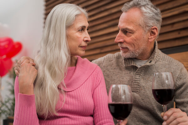 romantive senior couple